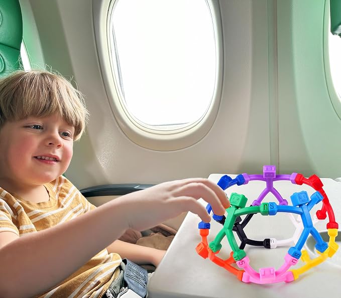 24pcs Magnetic Robote Figures for Kids 3-8 Travel STEM Fidget Toy | Safe ASTM-certified, Quiet Play for Airplane Car Trips Restaurant, Develops Creativity for Classroom Rewards Stocking Stuffer