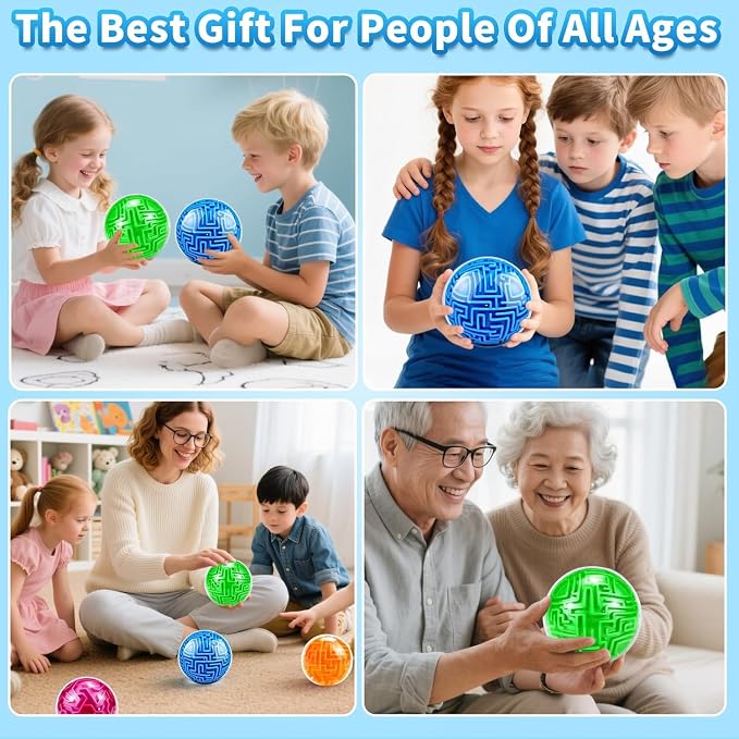 3D Maze Ball Puzzle Games Toys for Kids Age 6 7 8+ Boys Girls Gifts Ideas | Gravity Brain Teaser Puzzle Game Toy for Boy Girl, High Difficulty Challenge Maze Game for Road Trips, Birthday Gift (Green)