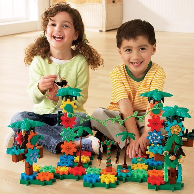 Learning Resources Gears Movin' Monkeys Building Play Set, STEM Activities, Fine Motor Skills, Toddler Explorer Kit, Science and Construction, Boys and Girls Gifts, Ages 5 and Up