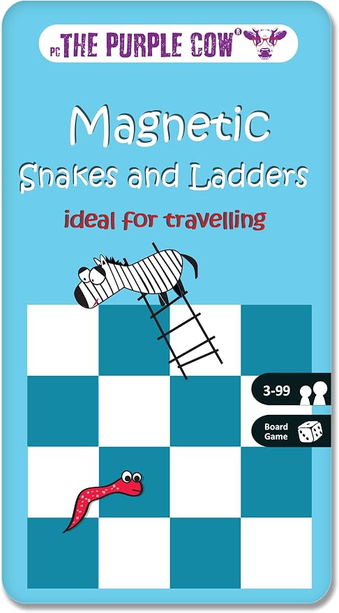 The Purple Cow Magnetic Travel Snakes & Ladders