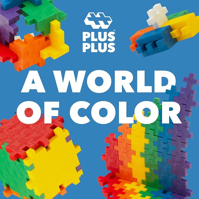 PLUS PLUS 240 Piece Basic Mix - Mini Waffle Blocks, Classroom Must Haves | STEM Toys, Sensory Bin Fillers, Occupational Therapy Tools, Gifts for Boys & Girls, Christmas Stocking Stuffers for Kids