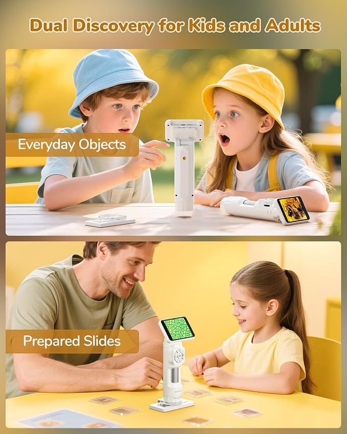 JL113 Digital Microscope Handheld with 2.8" Screen, 1080P Video | Anti-Shake, Portable Coin Magnifier Camera, USB Output, 900mAh battery, 8 LED Lights, PC View, 32GB, for Kids Adults
