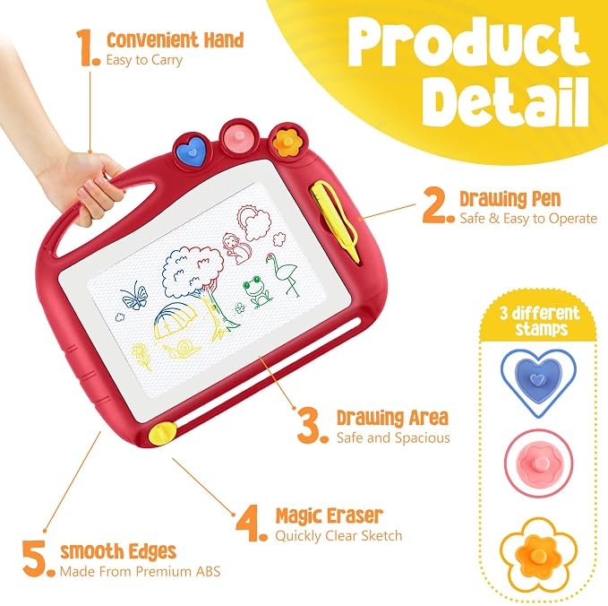 Magnetic Drawing Board, Toddler Toys for Age 3 Boys Girls, Toddler Drawing Board, Birthday Easter Christmas Halloween Kids Toy Gifts for Boys and Girls