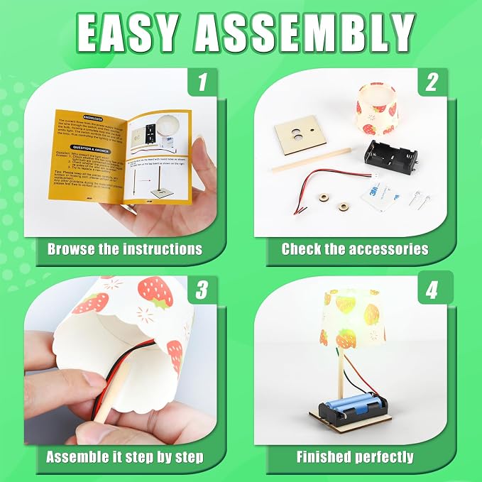 STEM Kits for Kids Age 6-8 8-10, 6 Bulk Science Lamp Crafts Kits 8-12 | Electric Circuit Science Experiments for Classroom STEM Toys Building Activities, Gifts for 6 7 9 10 13 Year Old Boys Girls