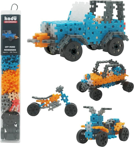 KADÜ Mechanicals 300 Piece Off-Road Renegades Kids Age 6+ Building Blocks | Creative Mini Sensory Construction Puzzle tiles - Open Ended Play Gift Boys + Girls - Classroom Homeschool Manipulatives