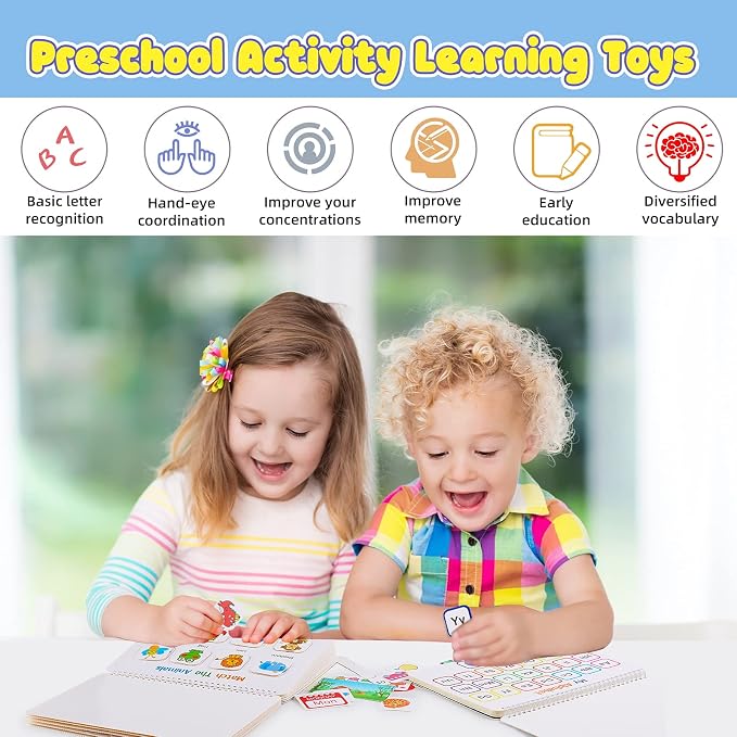 Montessori Preschool Learning Activities Busy Book - Workbook Activity Binder / Toys for Toddlers, Autism Learning Materials and Tracing Coloring Book