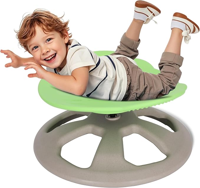 FERUERW Spinning Chair for Autistic Kids with Handle, Sensory Products | Sensory Toy Gifts for Children with ADHD/Autism, 220LBS Capacity, Training Body Coordination, 3+ Years (Light Green)
