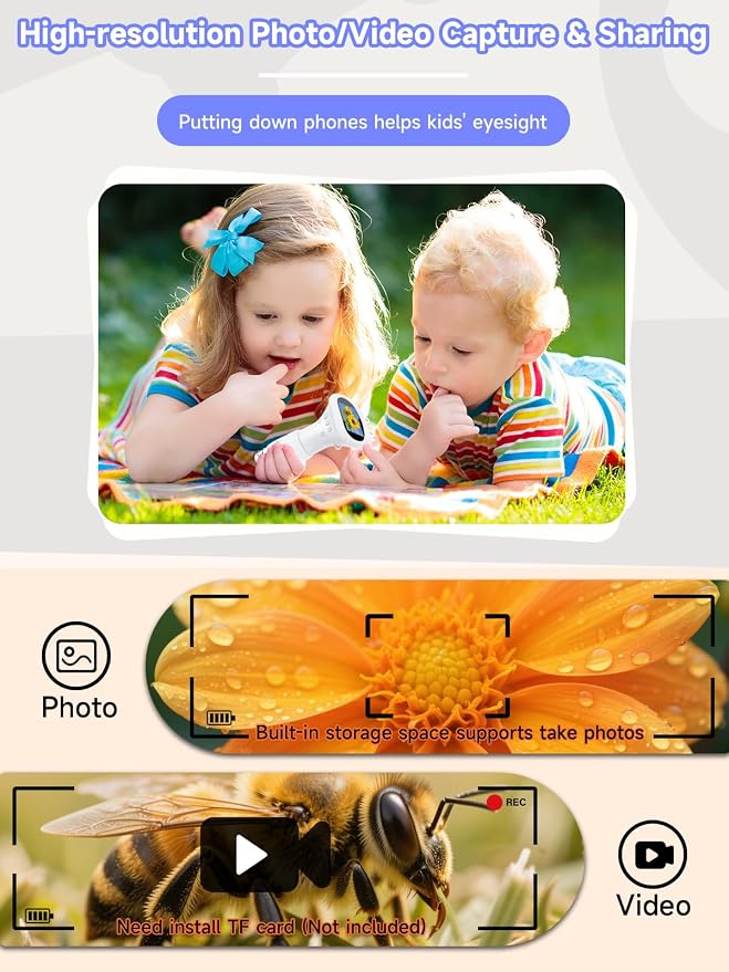 Acoath Microscope for Kids, 1000X Handheld Digital Miniscope with 2.0" Screen, Portable Pocket Microscope Education Toys Birthday Gifts for Age 3 4 5 6 7 8 9 10 Girls Boys