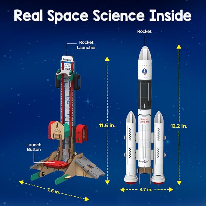 Smartivity DIY Rocket Launcher STEM Kit for Kids 6-12 Years | Build Your Own Rocket & Launcher | DIY Science Toy | Birthday Gift for Smart Boys & Girls Ages 6,7,8,9,10,11,12