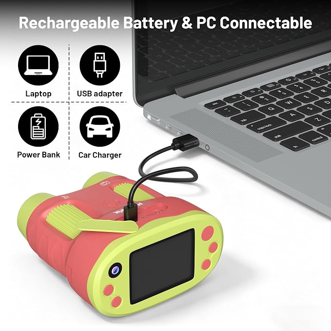 1000X Handheld Microscope for Kids 2.0" Screen 32GB Card Included | Rechargeable 3 in 1 Pocket Digital Kids Microscopes with Camera & Selfie Lens, Edu Science Kits for Kids 4-6 8-12 Red