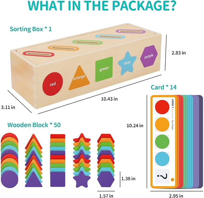 Montessori Toys for 1 2 3 Year Old, Color Sorting & Stacking Matching Toys | Learning Sorting Toys for Toddlers 1-3 Year Olds | Educational Toy Gift for 2 Year Old Boy Girl | 1st First Birthday Gifts