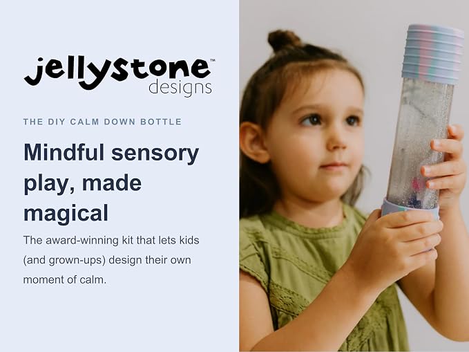 Jellystone Designs DIY Refillable Calm Down Bottle – Sensory Bottle for Kids – Customizable Glitter Fidget Toy for Calm Play, Sensory Activities & Focus, Assortment