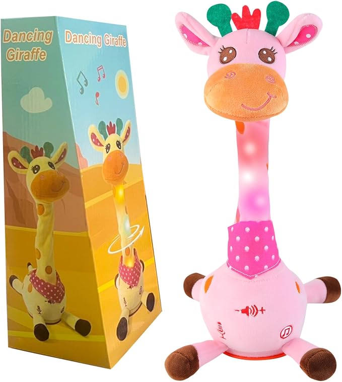 Emoin Dancing Talking Giraffe Toy for Baby Toddler, Dancing Giraffe Toy Singing Mimicking Recording Repeating What You Say with LED English Sing for Boys Girls Gift, 15 Second Recorde | Mimicking Repeating What You Say, LED Flashing Plush Giraffe Gift ...