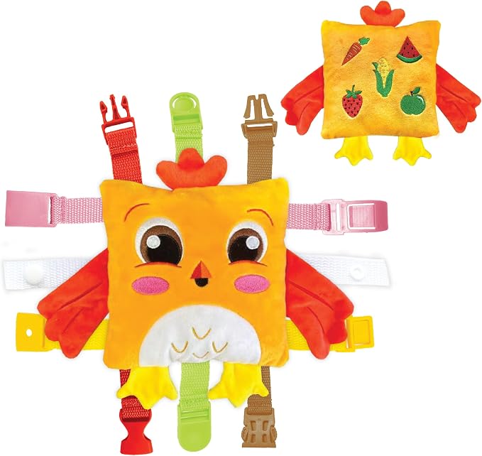 Buckle Toys, BokBok Chicken, Develop Motor Skills and Problem Solving | Montessori Learning Activity Travel Toy for Toddlers, Develop Motor Skills and Problem Solving