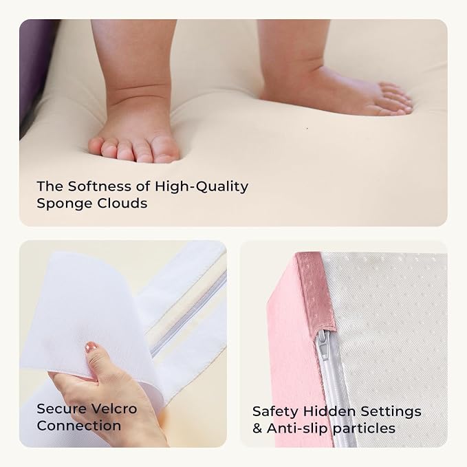 Tiny Land Soft Foam Climbing Blocks for Toddlers, 6-Piece Foam Blocks | Indoor Playground Baby Climbing Toys, Ideal Gift for Kids Activity Crawling and Sliding Foam Play Set (Pink Pastel)