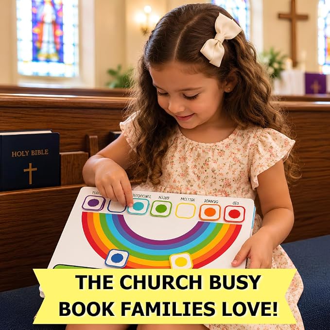 Bible Busy Book for Toddlers Ages 3 and Up - Montessori Sensory Toys Busy Board Homeschool Preschool Learning Activities - Gifts for 3 Year Old Boys - 4 Year Old Girls Birthday Gifts Easter Baptism