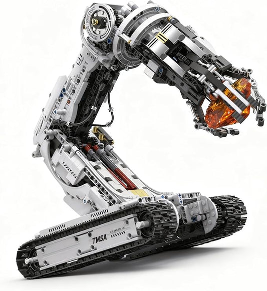 UNCLE BRICK Technical Tracked Robot Arm Building Block Kits,STEM Educational Toys,Upgraded Version Remote & APP Controlled,Set for Boys and Girls 8-14,Technical Robotic Arm Set for Adult(1468Pcs)