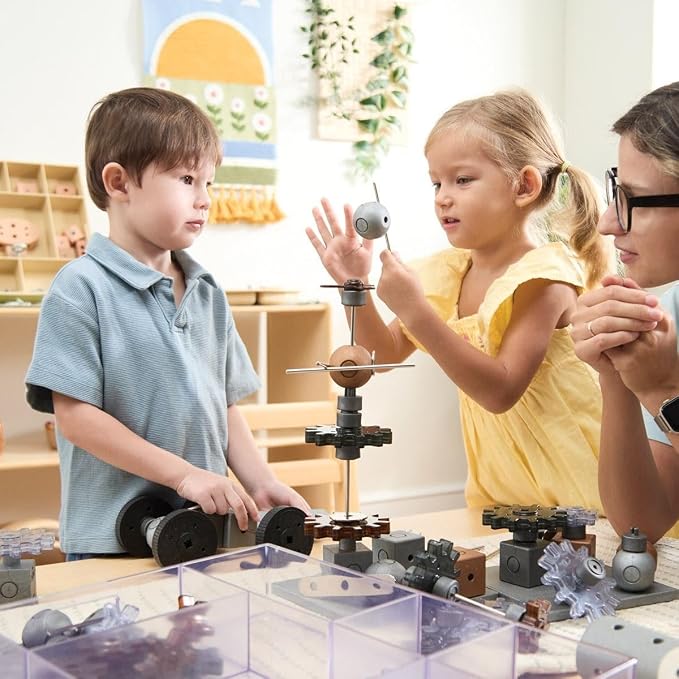 Kaplan Early Learning Company Motors and Magnets Loose Parts STEM Kit - 178 Pieces