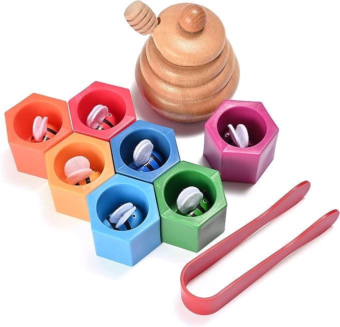 Sorting Stacking Wooden Toys for Toddlers, Bee Hive Toy | Montessori Sensory Bin Tools Toys, Fine Motor Skill Toys Early Learning Preschool Educational Gift for Kids