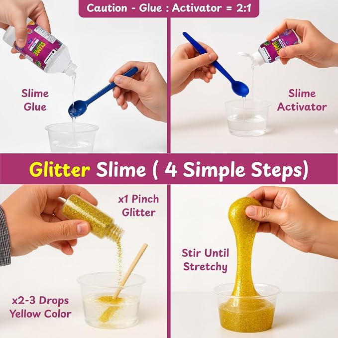 DIY Slime Making Kit for Kids 4+ Years, Create Glitters, Includes Moulds | Unicorn Dinosaur Mermaid Themes, Instruction Manual & Collectibles Inside, Birthday Gift for Boys & Girls