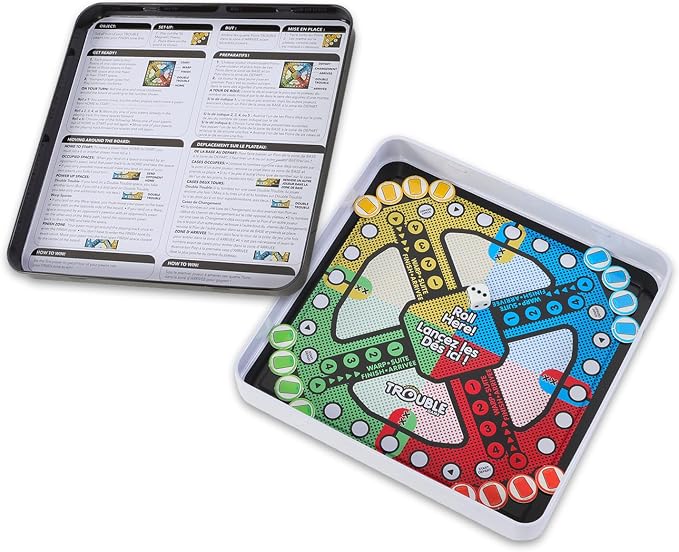 Hasbro Gaming Magnetic Game Travel Set for Kids - Bundle with 4 Travel Games in Tin Featuring Connect 4, Sorry, Trouble, Guess Who Plus Stickers | Travel Games for Kids 8-12
