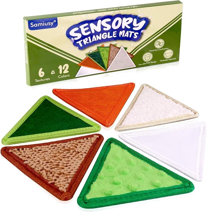 Textured Tactile Sensory Toys, 6 Pack Sensory Mats for Babies | 6+ Months & Toddlers 1-3 Years | Fine Motor Skills Development | Washable Baby Play Wall Toys