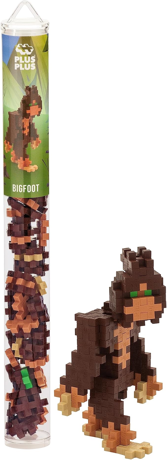 PLUS PLUS Bigfoot - 3D Puzzle Fantasy Figures Building Block Set Tube, Mini Interlocking Pieces - Fun Stem Toys for Kids