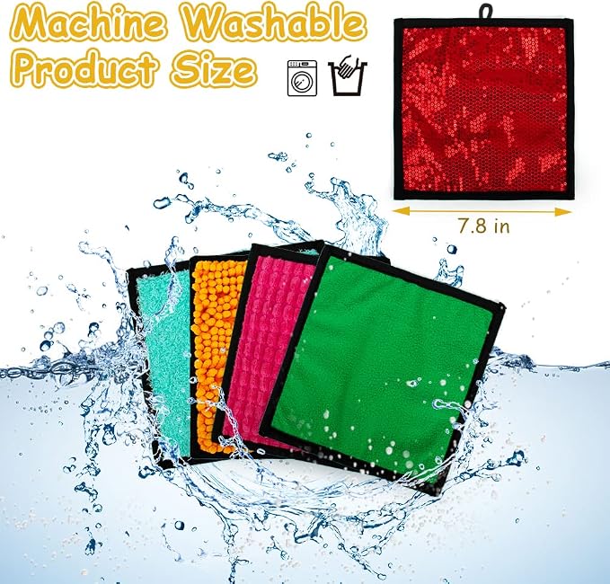 16 Set Sensory Mini Mats Assorted Textured Sensory Floor Tiles Sensory Wall | Early Sensory Exercise Sensory Mats Sensory Toys for Autistic Children Kids Baby Toddler Fidgeting Activity