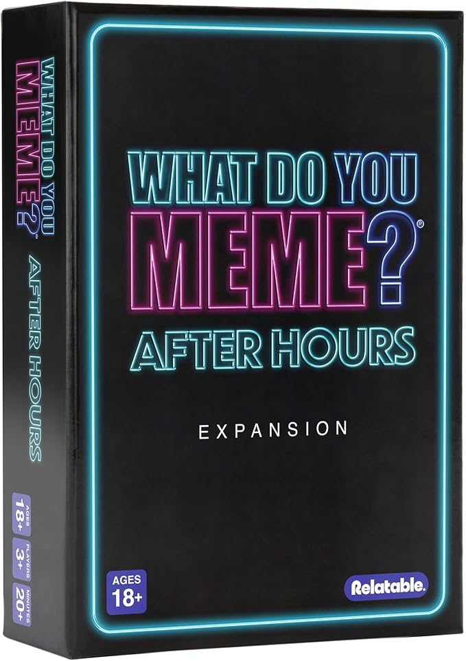 What Do You Meme? After Hours by Relatable, The Explicit Expansion Pack for Game Night, Board Games, Adult Games, and Party Games, Includes 100 Caption Cards to Play with Full-Sized Game