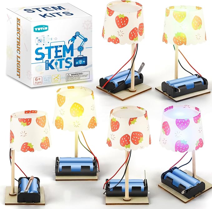 STEM Kits for Kids Age 6-8 8-10, 6 Bulk Science Lamp Crafts Kits 8-12 | Electric Circuit Science Experiments for Classroom STEM Toys Building Activities, Gifts for 6 7 9 10 13 Year Old Boys Girls