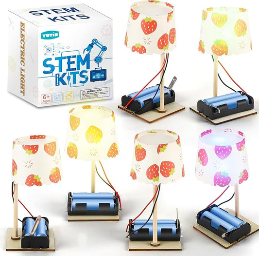 STEM Kits for Kids Age 6-8 8-10, 6 Bulk Science Lamp Crafts Kits 8-12 | Electric Circuit Science Experiments for Classroom STEM Toys Building Activities, Gifts for 6 7 9 10 13 Year Old Boys Girls