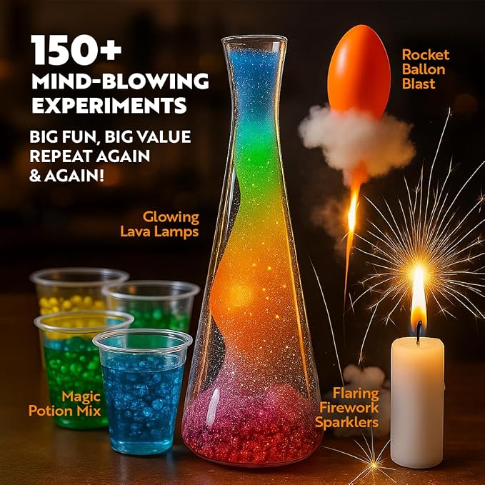 Playz Mega Kaboom! Explosive Science Kit for Kids Age 8-12 Kids Chemistry | Set Learning & Education Toys, Best Gifts for Boys, STEM Project Educational Science kits w 150+ Science Experiments for Kids