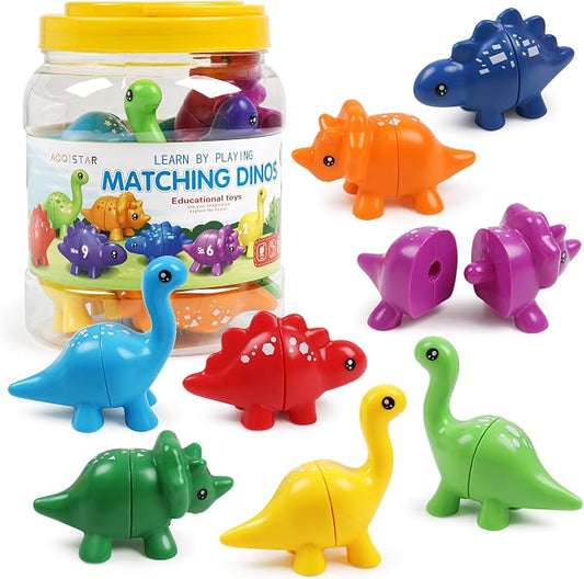 GKDOMS Montessori Matching Dinosaurs Snap and Pattern Match Learning Toy | 10pack, Matching & Sorting Game, Sensory Toy, Preschool Learning Activities, Educational Gifts, Ages3+
