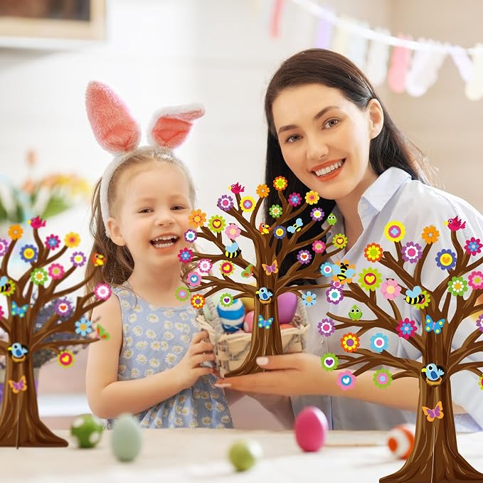 Cinrobiye 30 Set Spring Craft Kit Flower Bird Butterfly DIY Tree Spring Art Craft Ornaments Making Art Crafts for Toddler Sunday School Classroom Home Preschool Party Activities Favor Decor Supplies