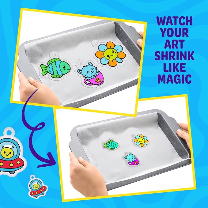 Shrinky Magic Craft Kit for Kids - Shrink Kit for Girls - Birthday Gift | Arts and Crafts for Kids Ages 4-8, 6-8, 8-12 - Gift for Girls 6 7 8 Year Old - Toys for Girls 8-10 - Gift for Boys Ages 6+