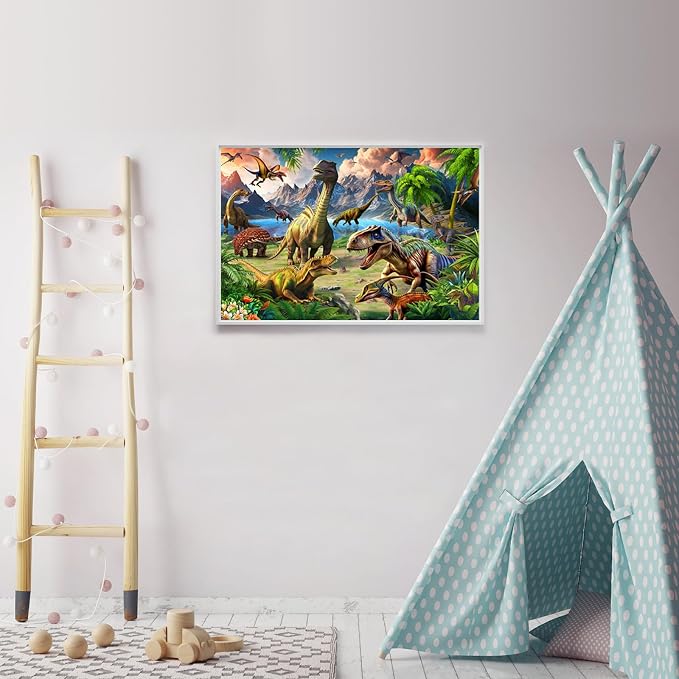 Dinosaur World 100 Piece Puzzle for Kids Ages 5-8 - Children's Learning Educational Toy Gift for Girls 5-10 Years Old (15" X 10")