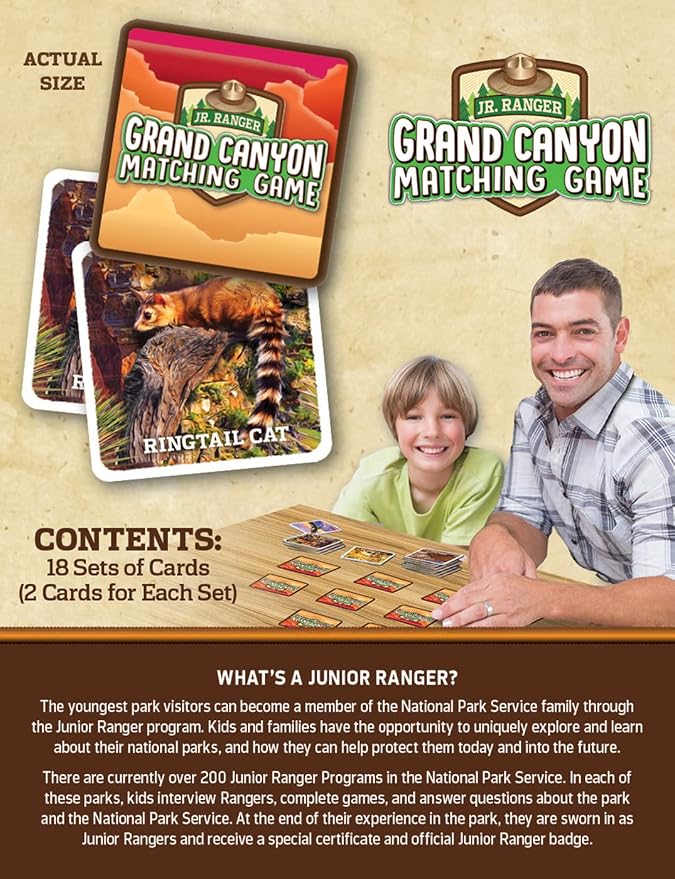 MasterPieces Officially Licensed National Parks Jr. Ranger Picture Matching Card Game for Kids and Families