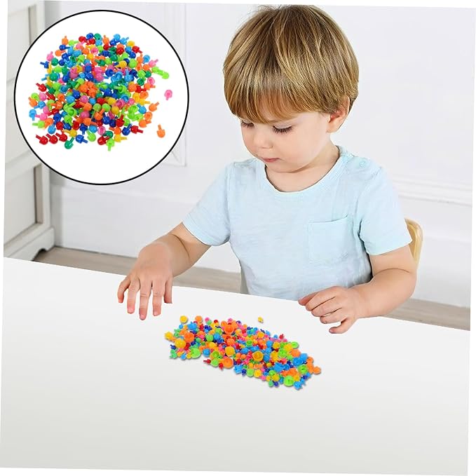 Totority DIY Mushroom Nail Toys 592pcs Puzzle Nails Boys and Girls Pegboard Fine Motor Development Educational Building Bricks Safe Sturdy Construction