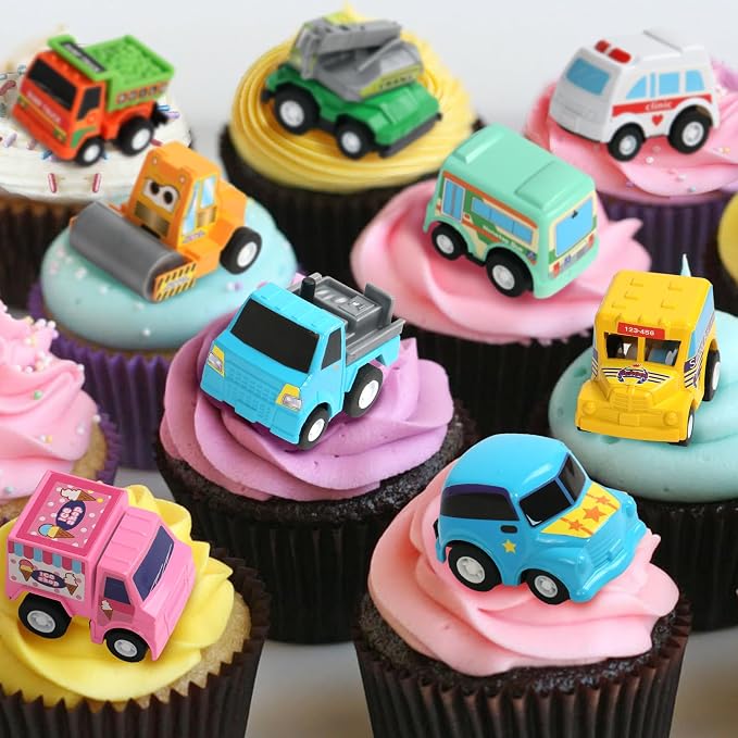 Fajiabao 18 PCS Pull Back Toy Cars for Toddlers | Mini Toy Trucks and Vehicles Set for Kids Party Favors Pinata Stuffers Goodie Bag Fillers Birthday Gifts for Boys and Girls