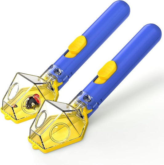 Bug Catcher for Kids with 6X Magnifier, 2 Pack STEM Educational Learning Toys Kit for Boys Girls Ages 3+, Indoor Outdoor Exploration Tool, Backyard Parks Camping, Birthday (Blue)