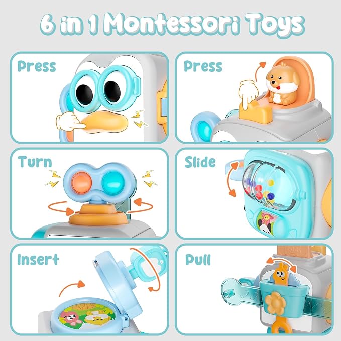 Busy Cube for 1 Year Old Toys| Montessori Toys for 1 Year Old,Sensory Toys for Toddlers 1-3,Learning Fine Motor Skills Toys,Birthday Gift for Baby Aged 6, 9, 10, 12, 18 Months
