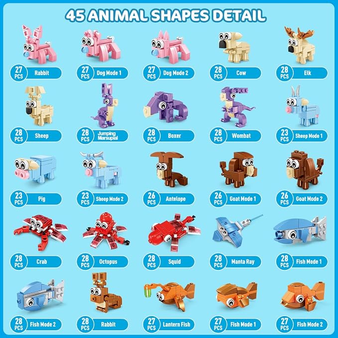 INSOON 30 Packs Animal Party Favors for Kids, 810 PCS Mini Animal Building Block Toy Set for Goodie Bag Fillers Classroom Prizes Easter Birthday Children's Day for Boys Girls Student Ages 6+ | 810PCS Mini Animal Building Toy Set for Goodie Bag Fillers ...