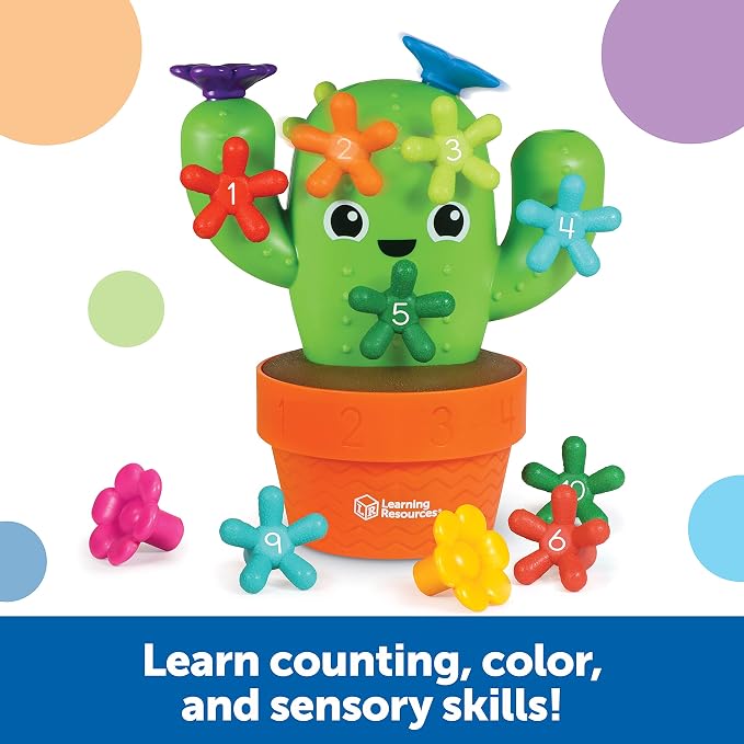 Learning Resources Carlos the Pop & Count Cactus - 16 Pieces, Age 18+ Months, Toddler Montessori Toys, Stacking Shape, Sorting And Matching Skill Activities, Educational Games