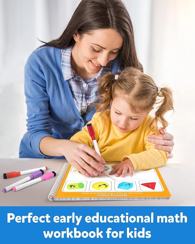 Coogam Math Learning Game for Kids Age 3-8, Number Tracing Handwriting Practice Workbook, Math Addition and Subtraction, Montessori Educational Preschool Learning Activities Gift Toy