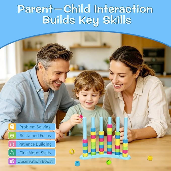 iuuoi Color Matching Challenge Puzzle Game 1 Pack – Fast Pattern Color Sorting & Stacking Toys, Fun Family Board Game for Kids 6-8-12 & Adults, Birthday for Boys & Girls