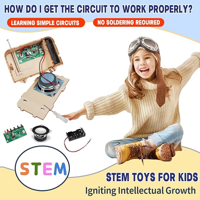 FM Radio Kit for Kids 8-13, DIY STEM: Build Your Own Real Radio | Build, tune, and use a real FM radio: a STEM gift for birthdays, homeschool, classrooms, or weekend projects