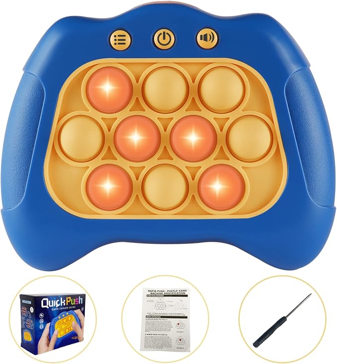 Intoypad Pop The Target! Handheld Speed Push Fidget Toy for Kids Adult Blue | A Fun Multiplayer Game Sensory Fidget ADHD Autism Toys Birthday Gifts for 6 7 8 9 10 11 12 Years Old Kids Road Trip Car Games