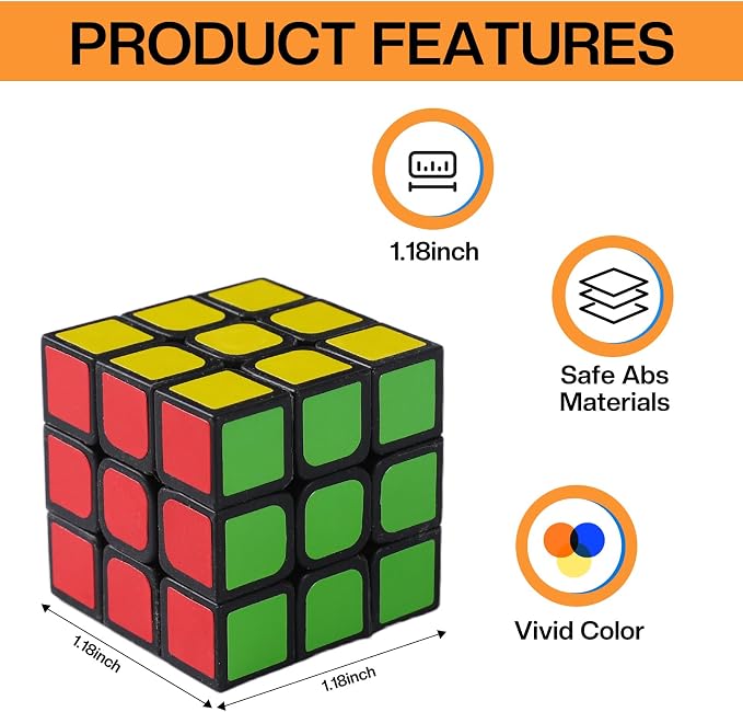 24 Pack Mini Cube Puzzles Perfect for Kids Birthday Party Favors, School Rewards, Classroom Prizes Stress Relief Toys and Easter or Christmas Stocking Stuffers Great as Goody Bag Fillers