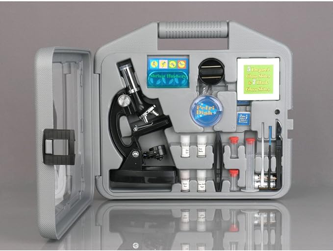 AmScope M30-ABS-KT2-WM 1200X 52 pc Microscope Science Kit + World of The | 120X-1200X Magnification Range
