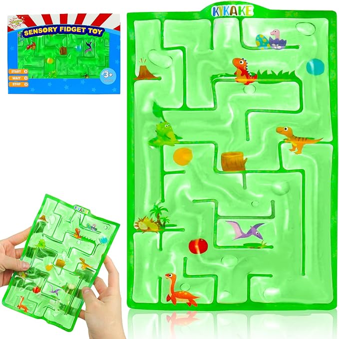 Sensory Maze Fidget, Sensory Toys Fidget Gel Filled Squishy Toy for Kids Adults Autism Stress Anxiety Relief Toys with Filled Goo for Calming Valentines Day Gifts for Him Her (Green)
